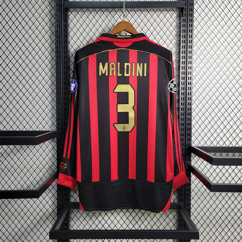 Ac Milan 06/07 Jersey | Long Sleeve Jersey Home Retro | Malgane