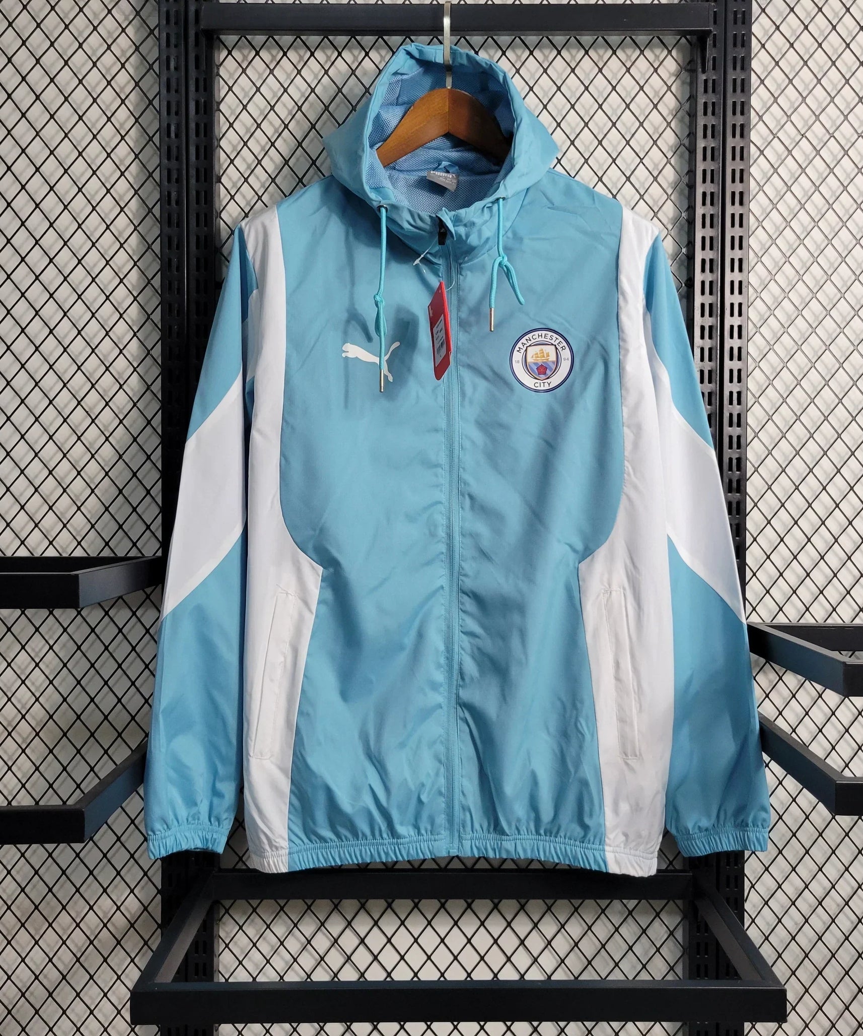 Manchester City Windbreaker Jacket 23/24 - Blue and White