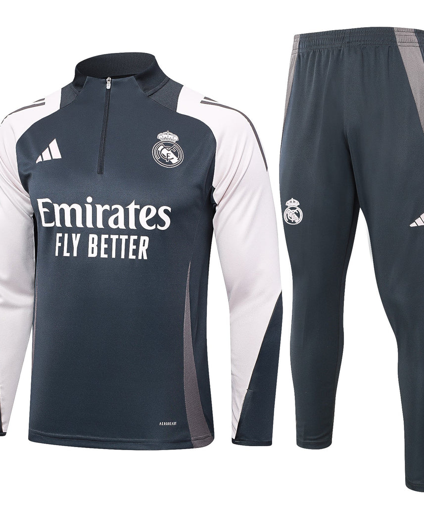 Real Madrid Dark Blue And White Tracksuit