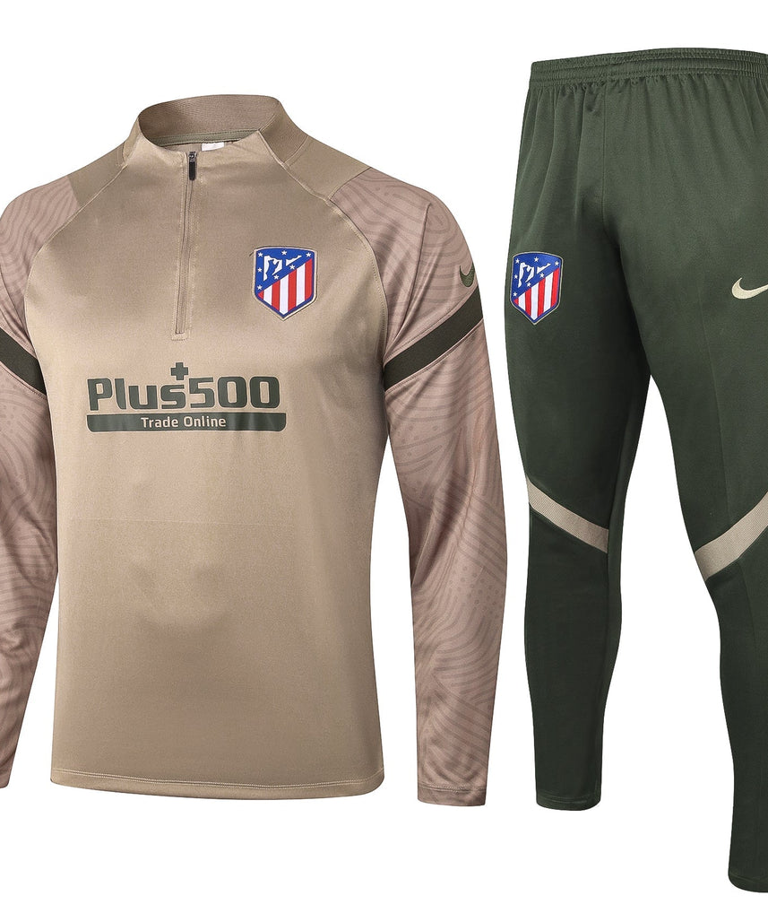 Atletico Madrid Military Green and Beige Tracksuit