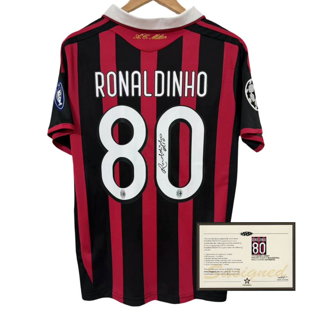 Ronaldinho Ac Milan 09-10 Football Signed Shirt
