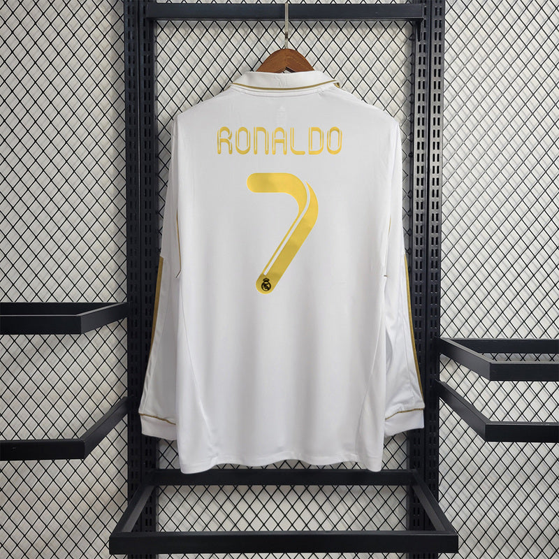 Real Madrid 2011-12 Home Retro Long Sleeve